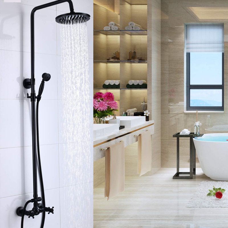 Watqen Exposed Pipe Complete Shower System Wayfair